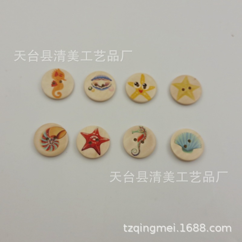 Botones de madera marina de 15/25mm Botones de madera marina decorativos 100/50 paquetes