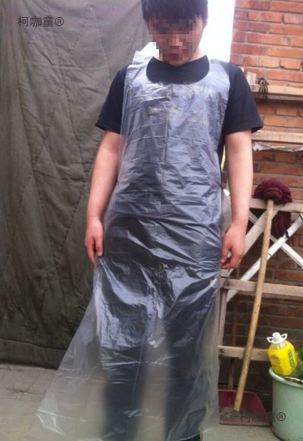 一次性围裙加长加大加厚防水防油70*140pe独立装薄款饭兜手麦太保