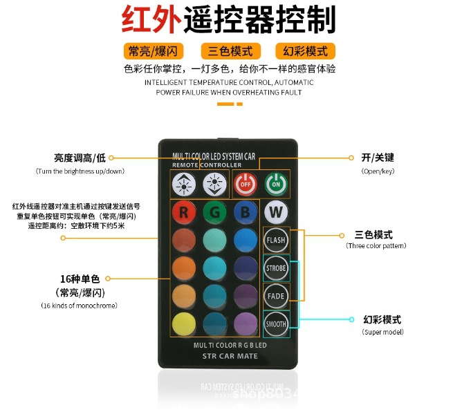 Coche LED ancho de luz T10 RGB de silicona 5050-6smd colorido pequeña luz matrícula luz flash de luz de la motocicleta