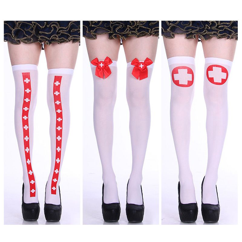 Customized Halloween Cosplay Costumes, Christmas Cross Nurse Stockings, Dance Party Thigh-High Stockings That Can Be Worn Outside Customized Halloween Cosplay Costumes, Christmas Cross Nurse Stockings, Dance Party Thigh-High Stockings That Can Be Worn Outside