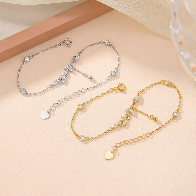 Lắc tay nữ bạc S925 kiểu xích mảnh sang trọng — Loại bạc