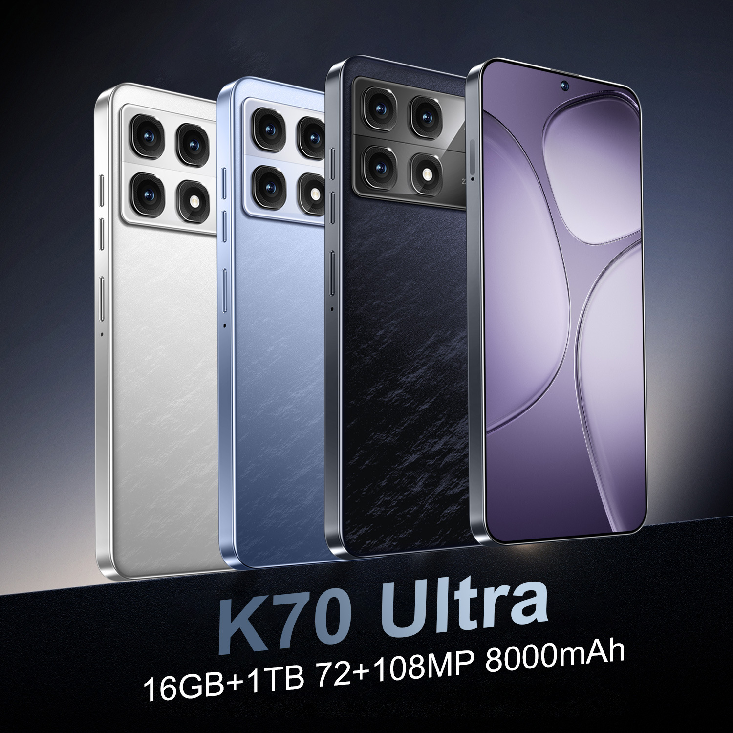 New hot-selling cross-border mobile phone K70 Ultra 16+1TB…