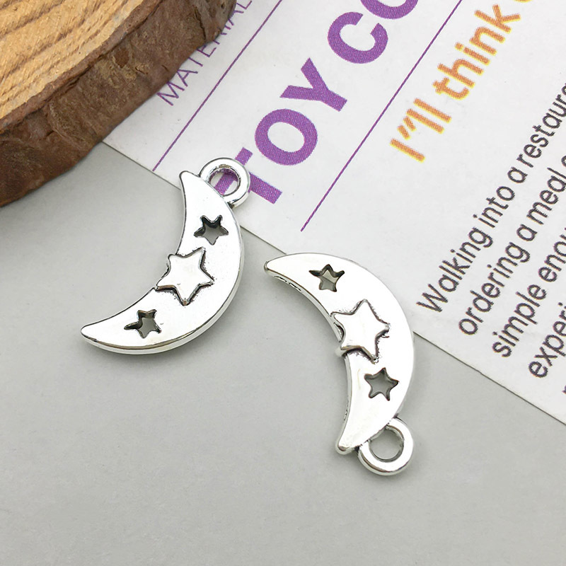 2g Weight Pendant Jewelry Making Type 15 * 21mm Jewelry Making Size DIY Jewelry Accessories Classification Mixed 11 Quantity Zinc alloy Material Moon, Flower, Butterfly Pattern Plating Design Retro Style Retro Moon Flower Butterfly Zinc Alloy Plating Jewelry Accessories 无