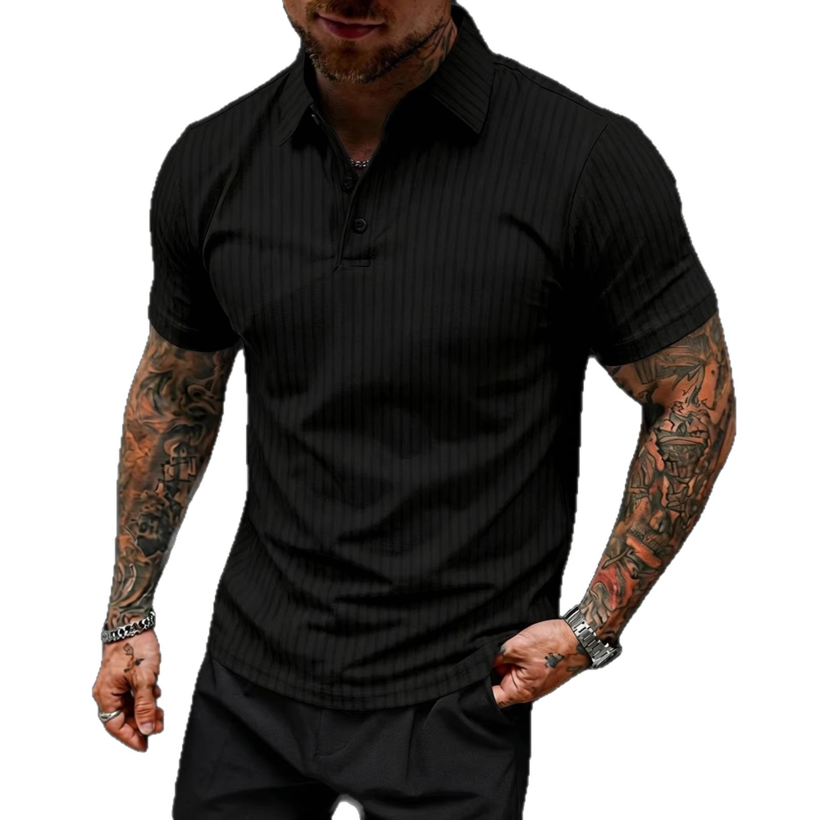 Polo da uomo performante – Maglia a maniche corte elasticizzata in tessuto traspirante, ideale per palestra e tempo libero (10 colori, taglie S-XXXL)_voghion.com