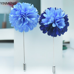 Brooch Jewelry Handmade Flower Blue Men's Long New High-end Sense Flower Women's Cloth Niche Hand Flower