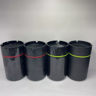 Carbon fiber car ashtray with lid stainless steel car ashtray stainless steel Universal personalized car ashtray
