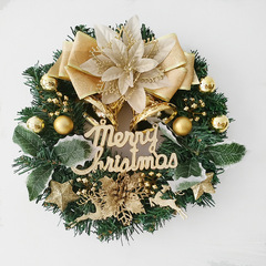 新しいクリスマス装飾花輪30cmシミュレーション蝶ネクタイ松果花輪クリスマス装飾品ドア掛け