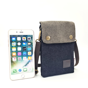 05 Cross-Border Supply Denim Mobile Phone Bag Cross-Body Handbag European and American Simple Genderless Style Small Bag for Men and Women