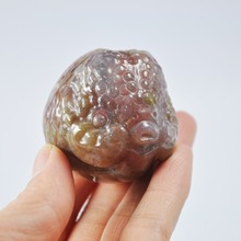 天然绿东陵玉石水晶胖头鱼雕刻手工艺摆件批发定制已打孔手把件