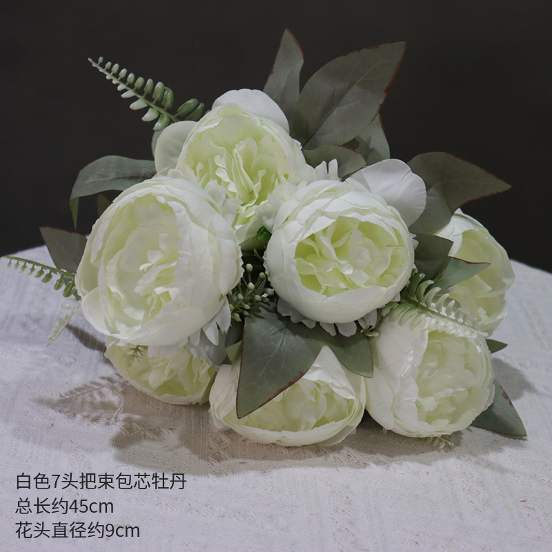 Material de flor de boda blanco brumoso artificial Misty Wedding Hall decoración camino plomo arreglo de flores techo flor artificial Flor de plástico