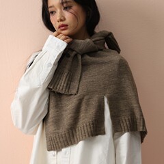 2025春秋新版针织小披肩女开叉围巾韩版搭肩护颈外搭围脖洋气上衣