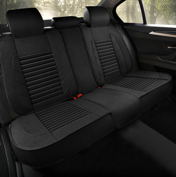 Car Seat Cushion Cover, Linen Full Surround Fabric Seat Cover, Universal for All Seasons, Summer Seat Cushion