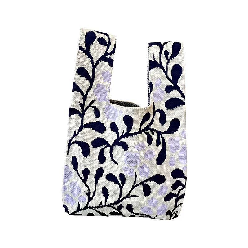 Bolso de mano tejido para embalaje de regalos, bolso tejido con múltiples patrones, estilo ins, bolso tejido para mujer, mini versátil.