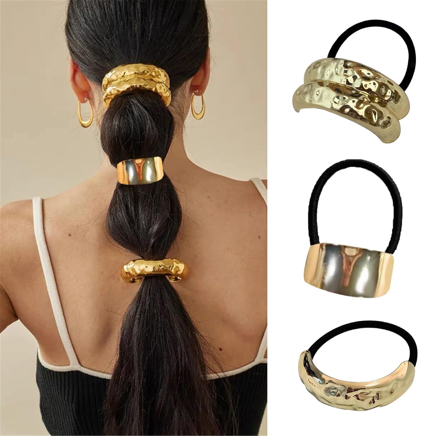 Europa y los Estados Unidos hebilla para el cabello punk personalidad transfronteriza broca de cabello trenzada gótica geometría redonda conjunto anillo de cabello cuerda para el cabello