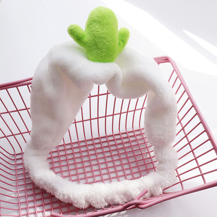 Estilo japonés y coreano cactus fresco brote de frijol plántulas banda para el cabello lavado facial banda para el cabello creativo Mori Girl Internet celebridad accesorios para el cabello simples