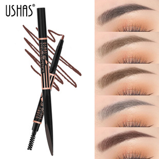 Ushas European and American Cross-Border Spot 6-Color Multi-Functional Non-Smudge Waterproof and Sweat-Proof Eyebrow Pencil Eye Shadow Pen Eyebrow Brush Wholesale