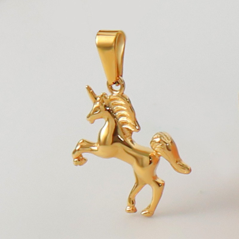 5g Weight Pendant Jewelry Making Type Real Gold Plated Plating Material DIY Jewelry Accessories Classification 1 Piece Quantity 304 Stainless Steel Material Horse Pattern Elegant, Simple Style, Streetwear Style Waterproof Non Tarnish, Plating Craft 1 Piece 304 Stainless Steel Real Gold Plated Horse Pendant DIY Jewelry Accessories 7