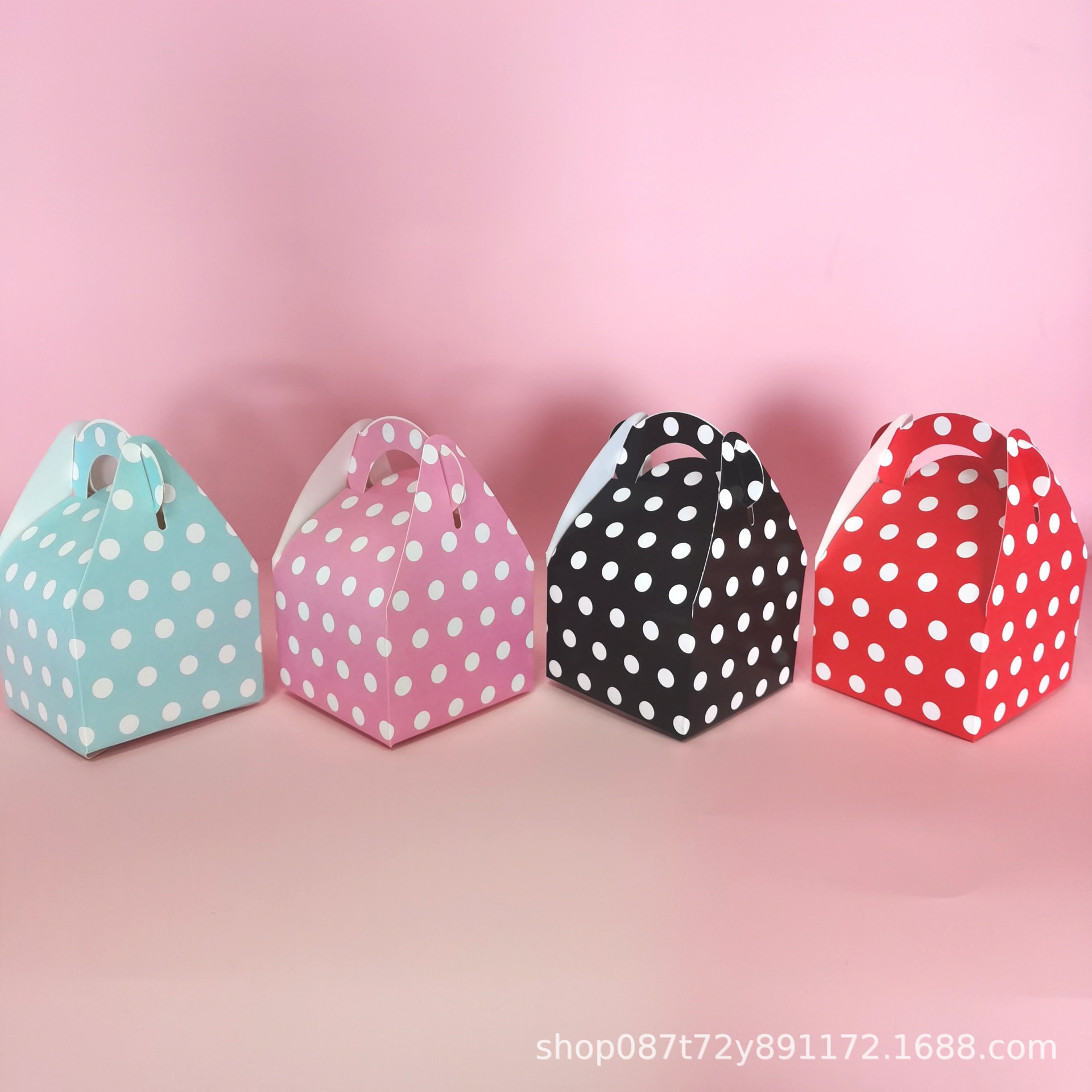 韩版小清新波点手提小西点盒子糖果小礼物盒子小礼品袋子现货厂家