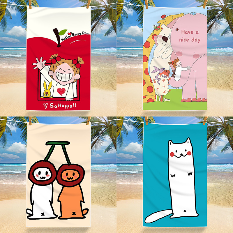 Digital Printed Beach Towel, Microfiber Outdoor Sports Beach Towel, Bath Towel, Towel Source Factory, Trendy Printing