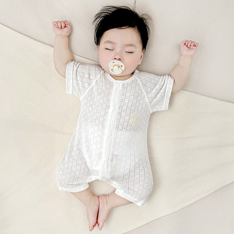 Baby overcoat verano delgado pijama de manga corta ropa de escalada para niños y niñas ropa de recién nacido ropa de verano bebé