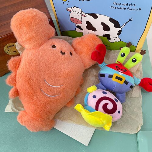 Cute cartoon Mr. Crab plush pendant red crab snail pendant keychain bag pendant GJ171