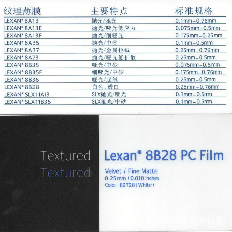 SABIC LEXAN 8B28 PC FILM 沙伯基础 印刷薄膜 colour84728 white