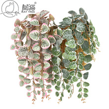 仿真尤加利叶壁挂藤条迷你金钱叶小藤蔓假花垂吊植物装饰婚庆花艺