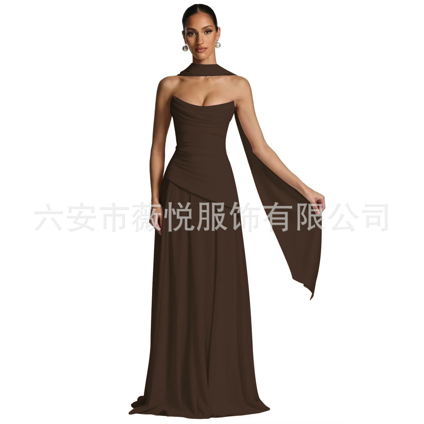 Colored bra top, design fitted evening dress, European style, trend of season, backless