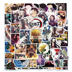 50 New Cards Demon Slayer: Infinite Train Series Sticker Cross-Border Luggage Notebook Doodle Sticker