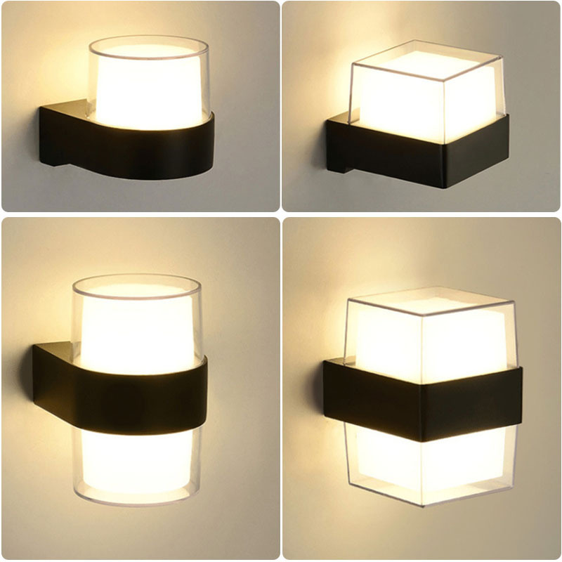 Garden front door Villa Round Square outdoor wall lamp up and down luminous outdoor door plate double-headed Led home wall lamp Garden front door Villa Round Square outdoor wall lamp up and down luminous outdoor door plate double-headed Led home wall lamp