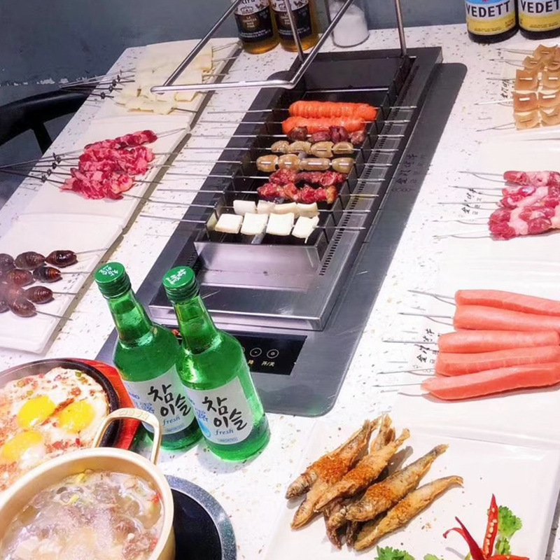 智贝主图_2无烟电烧烤炉家用电动烤串炉推拉自动旋转烧烤机商