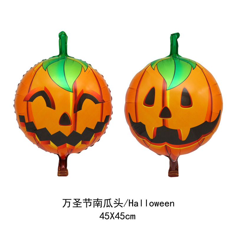 Bola de 18 pulgadas globo de aluminio de Halloween fantasma Festival cráneo calabaza Halloween tema Fiesta escena decoración globo