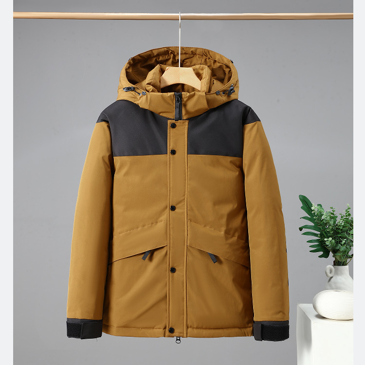 Men's Winter Cotton Padded Hooded Jacket For Workwear Style_voghion.com