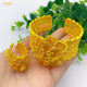 New Middle East 24k Gold Plated Women's Open Bracelet Ring suit Women's Dubai Flower High-end Sense Wholesale Jewelry