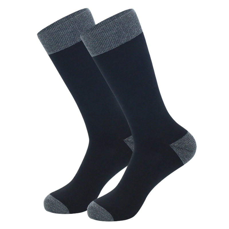Chaussettes longues à rayures, couleur unie, style business, tendance, automne-hiver, épaisses, pour hommes, grande taille, 2025d_voghion.com