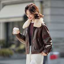 加绒加厚皮衣短款外套女2025年冬季新款时尚保暖显瘦pu皮夹克棉服