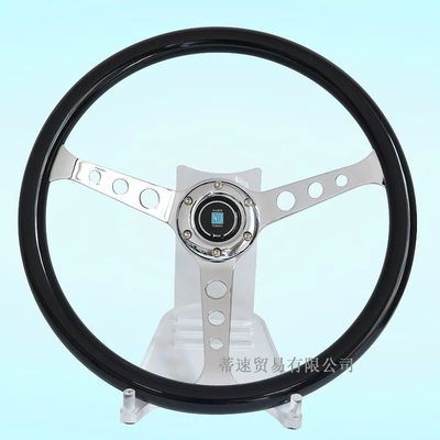 Factory direct sales OMP modified Steering wheel - model-b-15inch-black-electroplated-steering-wheel