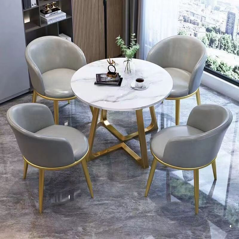 Modern minimalist waiting area small shop tables and chairs, small-sized home use chairs with backrests, light luxury leisure reception and negotiation tables and chairs Modern minimalist waiting area small shop tables and chairs, small-sized home use chairs with backrests, light luxury leisure reception and negotiation tables and chairs
