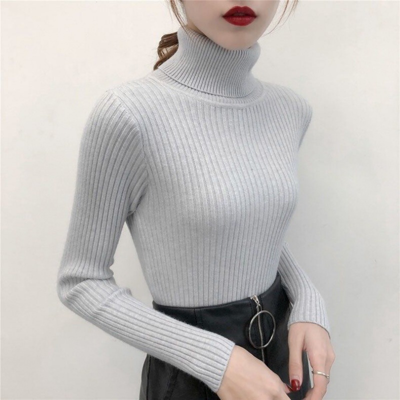 高领毛衣女2023秋冬百搭内搭修身显瘦上衣黑色针织打底衫洋气时尚|undefined