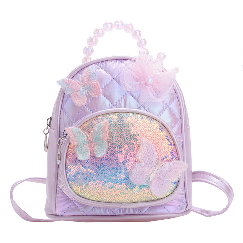Mochila de mariposa de encaje para niños y niñas, mochila para niños, jardín de infantes, mochila para bebés, mochila de moda de sequillas para niños