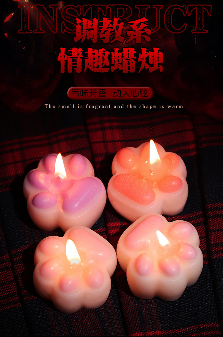 Cat Claw Low-Temperature Massage Candle in Pink Soy Wax for Adult Couples — detail image 12