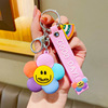 Colorful cartoon keychain, epoxy resin PVC, car keys with zipper, wholesale