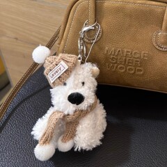 ウエストハイランドペンダント人形バッグペンダントぬいぐるみ子犬人形バッグペンダントかわいいミニ学生スクールバッグキーホルダー