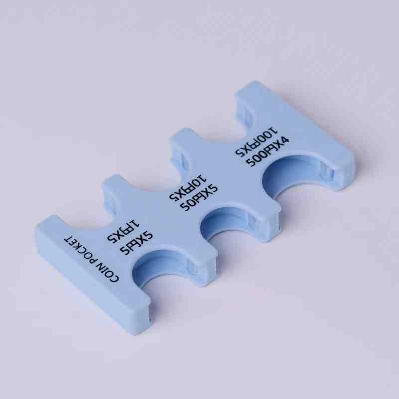 日本の硬貨は小銭を挟みます。PVC透明収納バッグは携帯します。