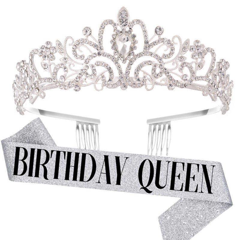 Rosa de la muchacha etiqueta cinturón oro rosa decoración fiesta cumpleaños props Correa hombro corona reina cinta traje regalo