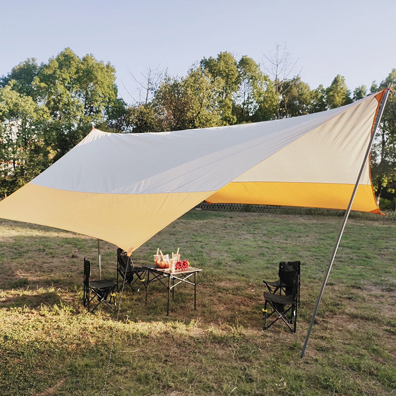 Outdoor hexagonal butterfly canopy tent camping rainproof sunshade shade tent outdoor camping large silver canopy
