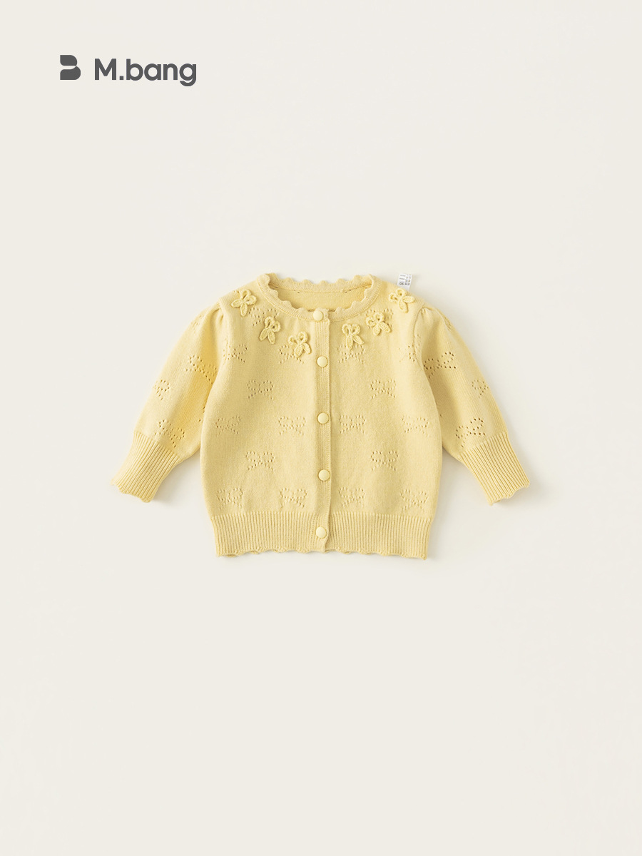 Youbao ropa para niños suéter para niñas cárdigan primavera nuevo color sólido hueco lindo lazo abrigo de suéter para niñas