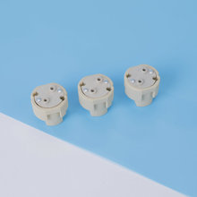 厂家批发大 G9陶瓷光身灯头双孔插线式卡式灯座白色灯具配件