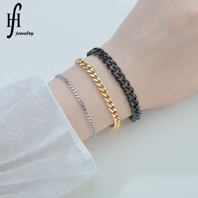 Fashion 667 Stainless Steel Stainless Steel 18K Gold Plated No Inlaid Bracelets In Bulk display picture 1