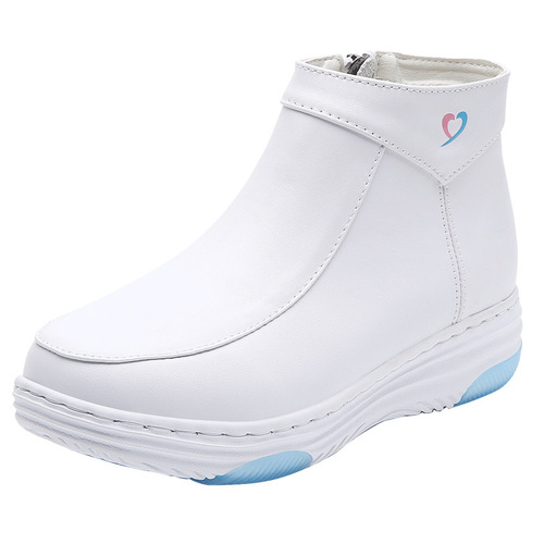 Women's Soft-Cushion White Winter Cotton Shoes / Autumn/Winter Boots - Non-Binding, Anti-Slip Thick Sole Medical White Shoes